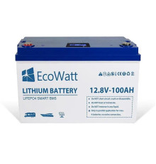 Батарея для ДБЖ 12В 100Aч Ecowatt ECO-12-100S, LiFePO4 Lithium Battery 12.8V 100Ah With LED And Smart BMS Integrated