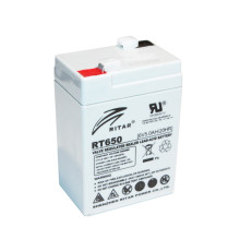 Батарея для ДБЖ 6В 5.0Ач Ritar RT650 / 6V 5.0Ah / 70х47х107 мм (RT650)