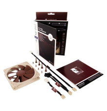 Вентилятор 120 mm, Noctua NF-P12 PWM, Biege/Brown, 120x120x25 мм, 300 - 1300 RPM, 12,6 - 19,8 dB, SSO Bearing, 4-pin PWM, 12 V / 0,05 A, Low-Noise Adapter (L.N.A.), компенсатори вібрації