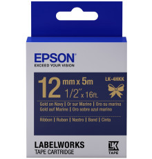 Картридж Epson LK4HKK, Blue/Gold, LW-300/400/700/900, 12 мм / 5 м, сатинова (текстильна) стрічка (C53S654002)
