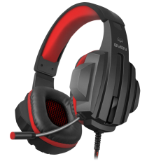Навушники Sven AP-G300MV, Black/Red, 2xMini jack 3.5 мм, накладні, мікрофон, кабель 2.2