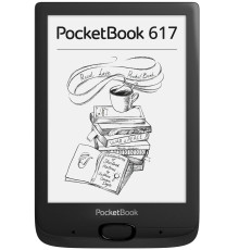 Електронна книга 6' PocketBook 617, Ink Black, WiFi, 758x1024 (E Ink Carta), 512Mb / 8Gb, 16 градацій сірого, 212 DPI, сенсорна панель, підсвічування екрана SMARTlight, microSD (до 32Gb), 1300 mAh, microUSB, 161.3x108x8 мм (PB617-P-CIS)