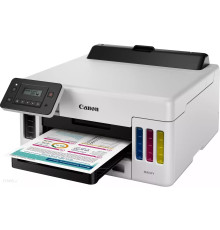 Принтер струменевий кольоровий A4 Canon GX5040, White/Black, WiFi, 1200x600 dpi, дуплекс, до 24/15.5 стр/хв, 2-рядковий поворотний РК-екран, USB / Lan, вбудоване СБПЧ, чорнило GI-46 (5550C009)
