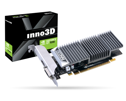 Відеокарта GeForce GT1030, Inno3D, 2Gb GDDR5, 64-bit, DVI/HDMI, 1468/6008MHz, Low Profile, Silent (N1030-1SDV-E5BL)