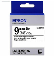 Картридж Epson LK3WBN, Black/White, LW-300/400/700/900, 9 мм / 9 м, стандартна стрічка (C53S653003)