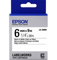 Картридж Epson LK2WBN, Black/White, LW-300/400/700/900, 6 мм/9 м, стандартна стрічка (C53S652003)