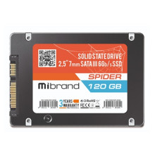 Твердотільний накопичувач 120Gb, Mibrand Spider, SATA3, 2.5', 3D TLC, 550/460 MB/s, Bulk (MI2.5SSD/SP120GB)