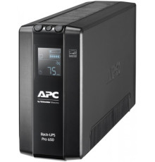 ДБЖ APC Back-UPS Pro 650VA, Black, 390 Вт, 6xC13, USB, захист RJ45, 91x190x310 мм, 6.4 кг (BR650MI)
