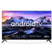 Телевізор 43' ERGO 43GFS6500, LED Full HD, 1920x1080, 60 Гц, Smart TV, Android 11.0, DVB-T2/S2/C, 3xHDMI, 2xUSB, VESA 200x200
