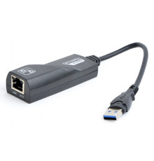 Мережевий адаптер USB 3.0 - Ethernet, 10/1000 Мбит/с, Black, Gembird (NIC-U3-02)