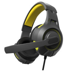 Навушники 2E HG300 GAMING, Black/Yellow, 2x3.5 мм + USB для підсвічування, мікрофон, динаміки 40 мм, LED підсвічування, 32 Ом, 2 м (2E-HG300BK)