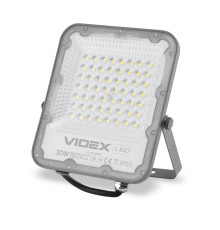 Прожектор LED, Videx, Grey, 30 Вт, 3900 Лм, 5000K, 220V, IP65 / IK08 (VL-F2-305G)