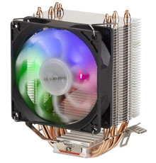 Кулер для процесора 2E Gaming Air Cool AC90D4, алюміній, мідні теплові трубки, 1x90 мм RGB PWM, для Intel 115x/1200/1366, AMD AMx/FMx, до 130 Вт (2E-AC90D4-RGB)