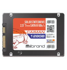 Твердотільний накопичувач 128Gb, Mibrand Caiman, SATA3, 2.5', 3D TLC, 550/460 MB/s, Bulk (MI2.5SSD/CA128GB)