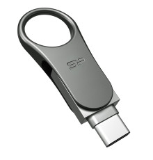 USB 3.2 / Type-C Flash Drive 128Gb Silicon Power Mobile C80, Silver (SP128GBUC3C80V1S)