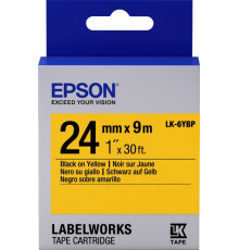 Картридж Epson LK6YBP, Black/Yellow, LW-700/900, 24 мм / 9 м, пастельна стрічка (C53S656005)