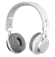 Навушники 2E V1 ComboWay ExtraBass Over-Ear Headset, White, Bluetooth V5.0, накладні, акумулятор 300 мАг, 3.5 мм (mini-Jack), мікрофон, плеєр, FM (2E-OEV1WWT)