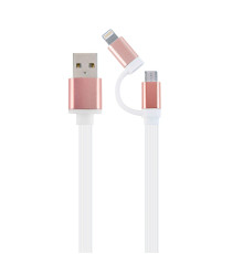 Кабель USB - Lightning + micro USB 1 м Cablexpert White (CC-USB2-AM8PmB-1M-PK)