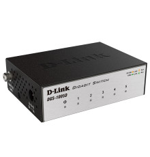 Комутатор D-Link DGS-1005D 5 LAN 10/100/1000Mb, некерований, корпус метал