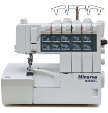 Коверлок Minerva M4000CL, швидкість шиття 1100 ст/хв, кількість швейних операцій 20, 2-5 ниток для обметування, максимальна довжина стібка 4мм, максимальна ширина стібка 9мм, диференціальна подача