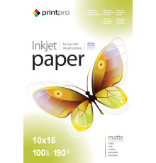 Фотопапір PrintPro, матовий, A6 (10x15), 190 г/м², 100 арк (PME1901004R)