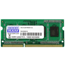 Пам'ять SO-DIMM, DDR3, 4Gb, 1333 MHz, Goodram, 1.5V (GR1333S364L9S/4G)