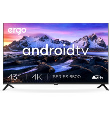 Телевізор 43' ERGO 43GUS6500, LED 4K HD, 3840x2160, 60 Гц, Smart TV, Android 11.0, DVB-T2/S2/C, 3xHDMI, 2xUSB, VESA 200x200