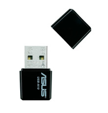 Мережевий адаптер Asus USB-N10 Nano, Black, USB, 802.11 b/g/n, 150 Mbps, ультракомпактний - 14.9 x 17.4 x 7.1 мм, 2 г