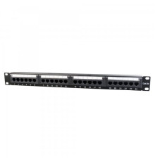 Патч-панель 24 порти, 19', Cablexpert, 1U, Cat.5e, UTP, Black (NPP-C524CM-001)